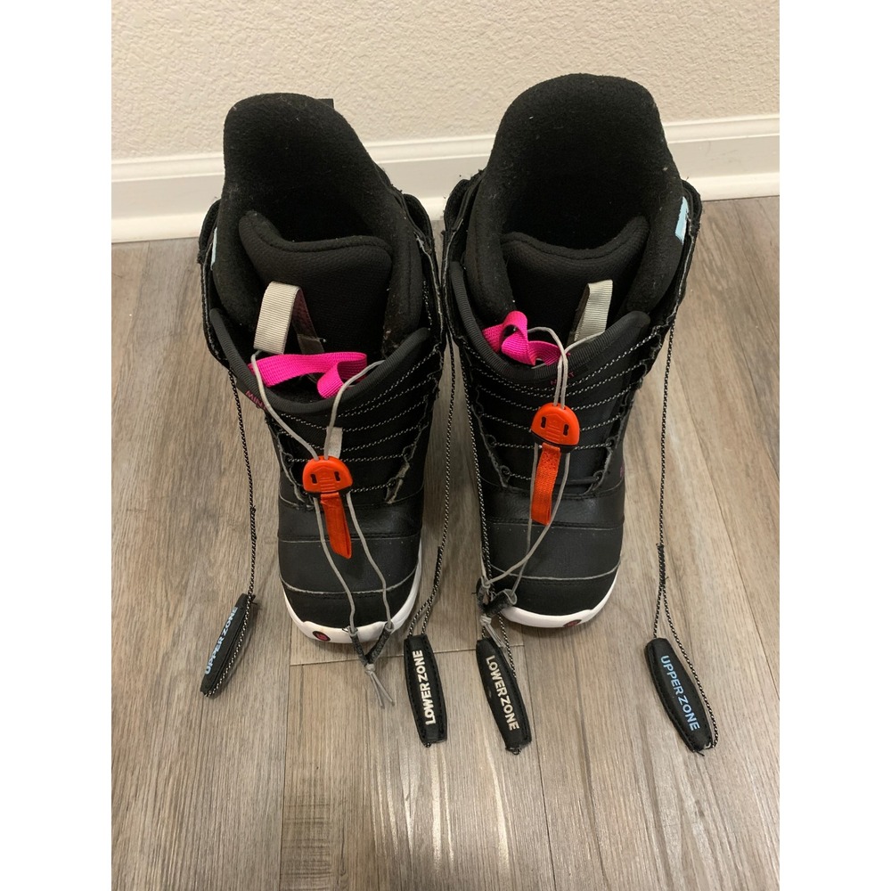 Burton Mint Women's Snowboard Boots Size 8 Black Pink Speed Zone Imprint 1
